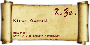 Kircz Zsanett névjegykártya